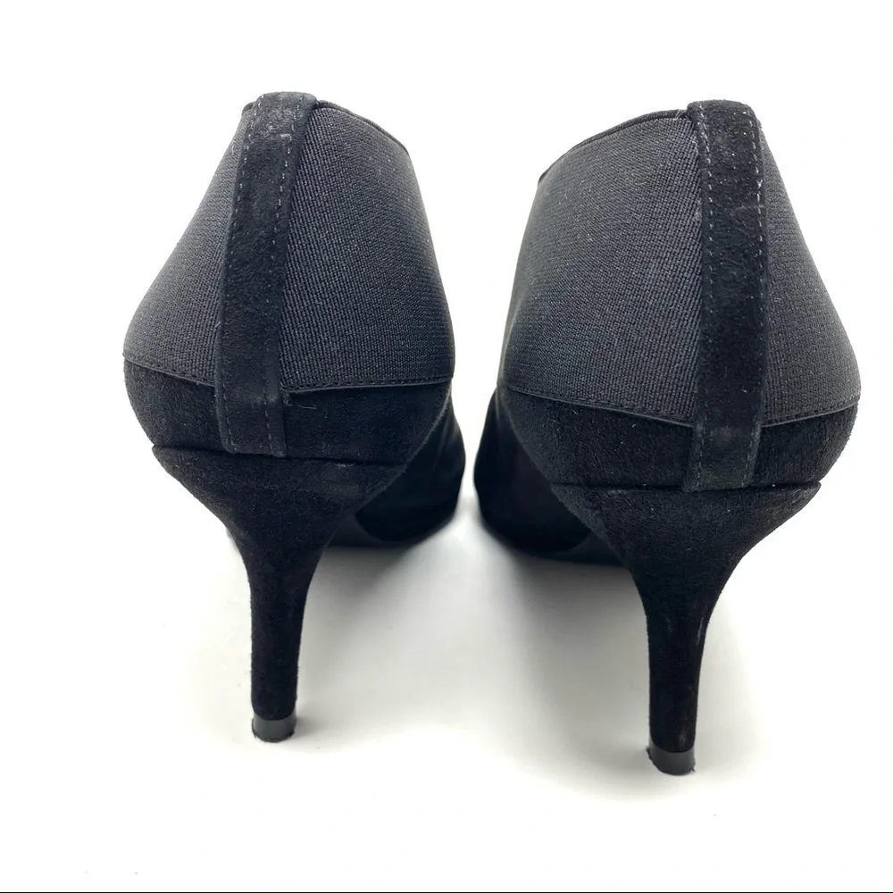 Stuart Weitzman black suede heels booties